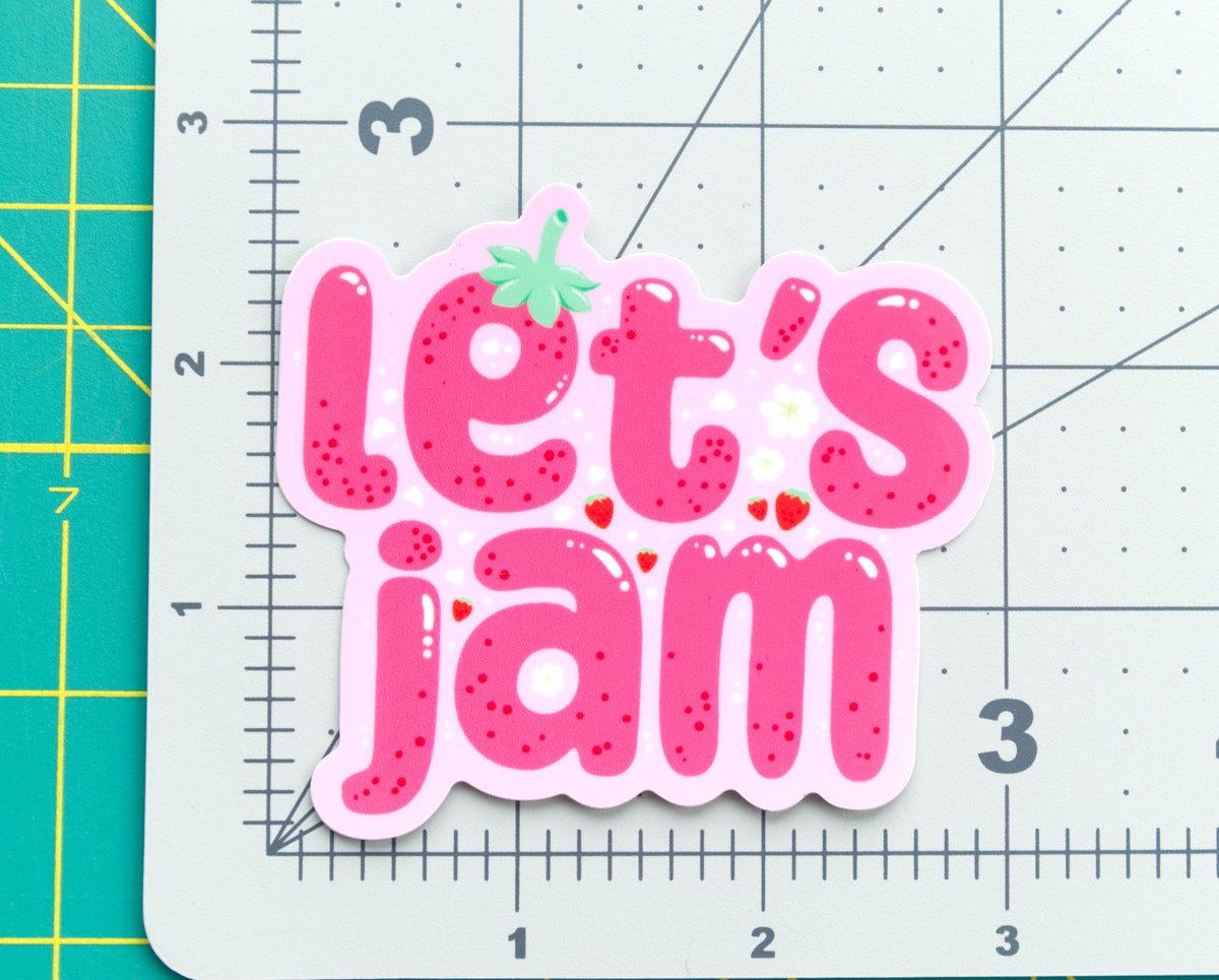 Let's Jam glossy vinyl sticker