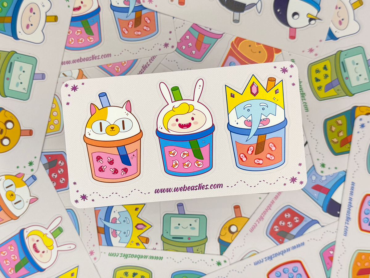 Adventure Time Boba: Fiona Cake Ice King Sticker Sheet