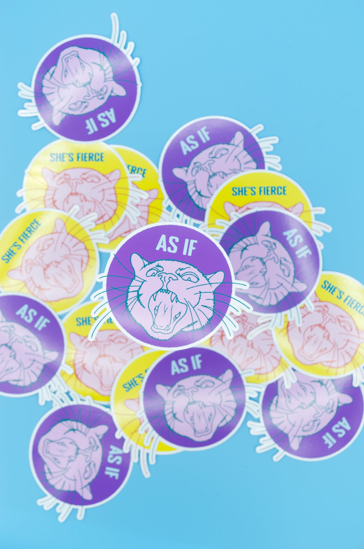 As If Mad Cat glossy vinyl sticker