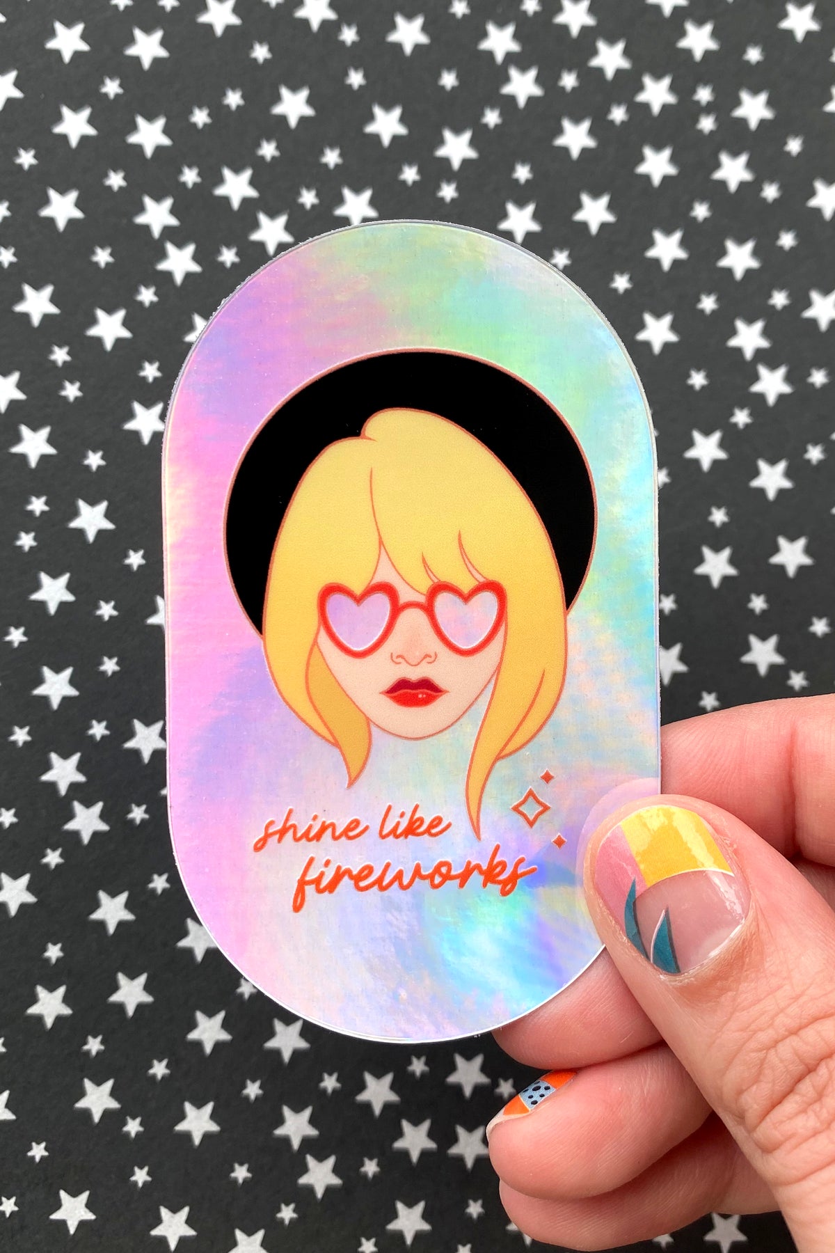 Taylor Swift Shine Like Fireworks Holographic Vinyl Sticker