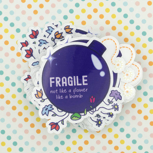 Fragile Like a Bomb Transparent Vinyl Sticker